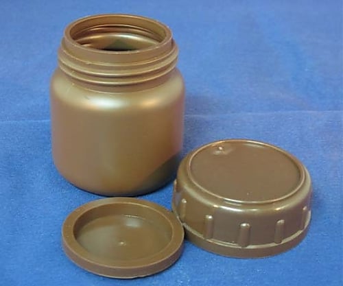 Short wide-mouth plastic bottle (brown) 50ml M1-006-02 1 bottle