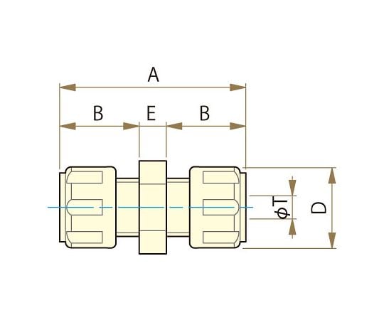 PFA straight union SFU-6P F-2200-001 1 piece