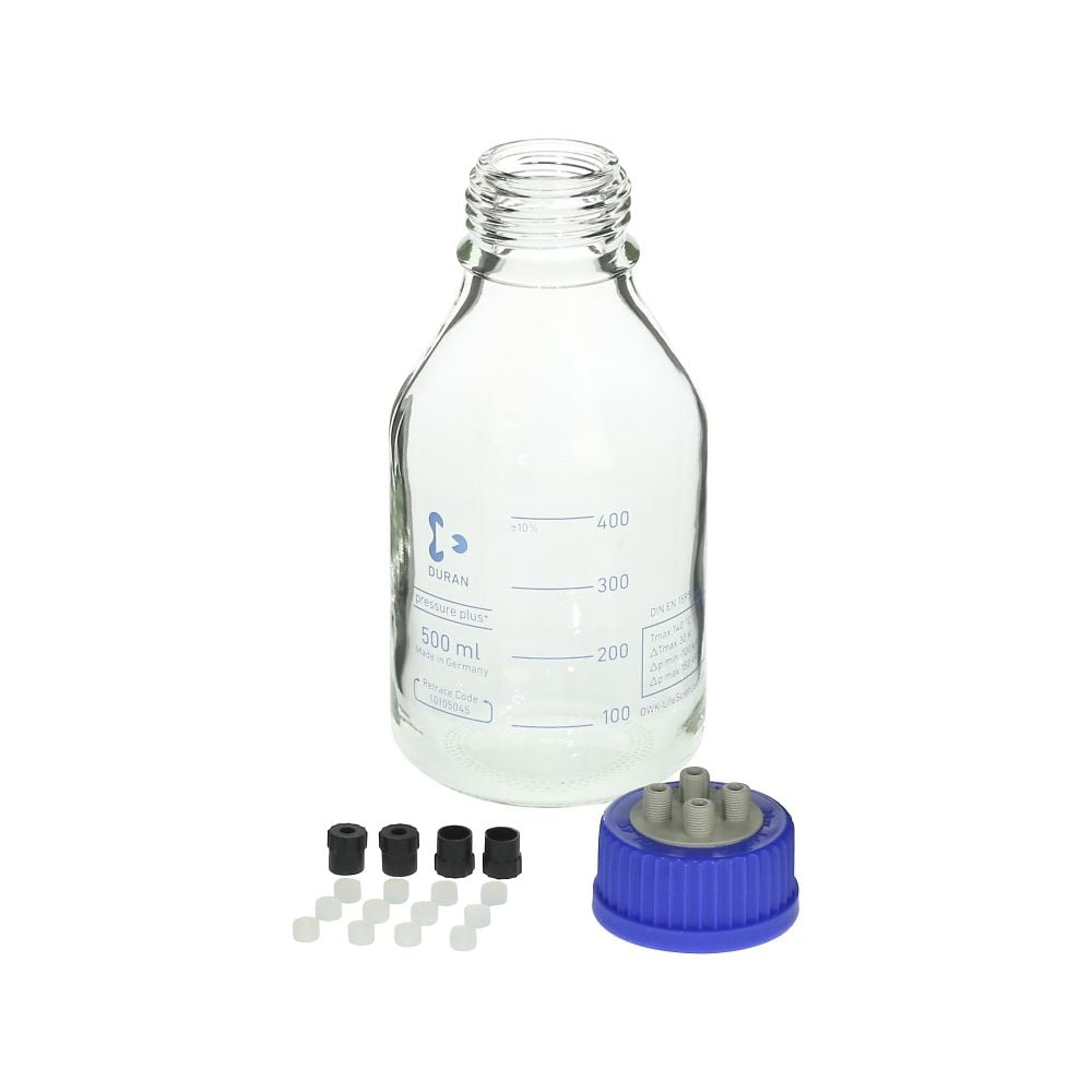 HPLC 나사구 병 4포트 캡 부착 500mL 1상자(2개입) 017270-500A 1상자(2개입)
