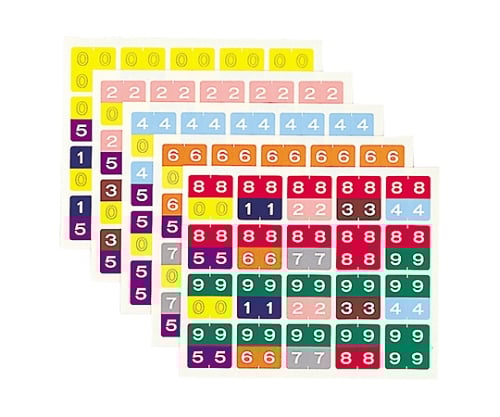 カラーナンバーラベル M 2桁用 1パック(100片入) HK752 1パック(100片入)