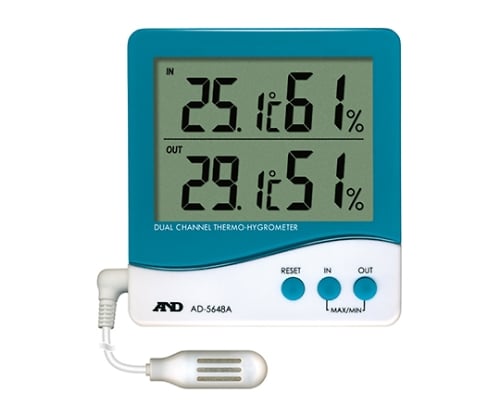 外部センサー付き温湿度計(内部・外部温度湿度センサー付) AD-5648A 1個