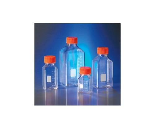 스토리지 병 각형 PET제 250ml 45mm 오렌지 캡 첨부, 개별 포장 1케이스(12개×2팩입) 431531 1케이스(12개×2팩 포함)