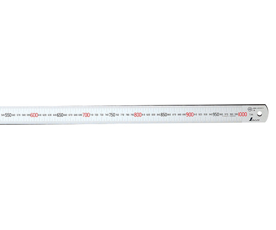Straight ruler, silver, 1m, with red numbers, JIS 13048, 1 piece
