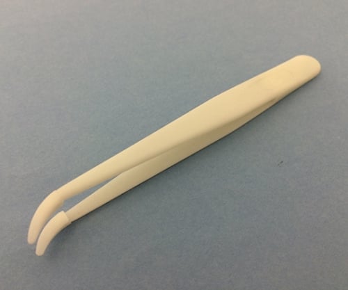 Plastic tweezers (white) Delrin SI-P2ABD 1 piece