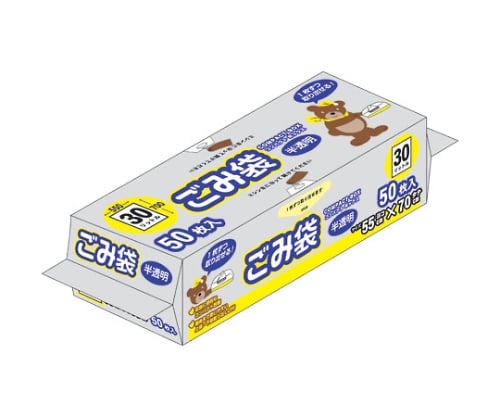 Compact box garbage bag 30L semi-transparent 1 case (50 sheets x 20 packs) CB-30-50 1 box (50 sheets x 20 packs)