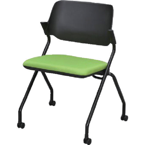 アールエフヤマカワ SYネスティングチェア ブラック 肘無し ファブリック リーフグリーン RFC-SYBFLG 1 脚