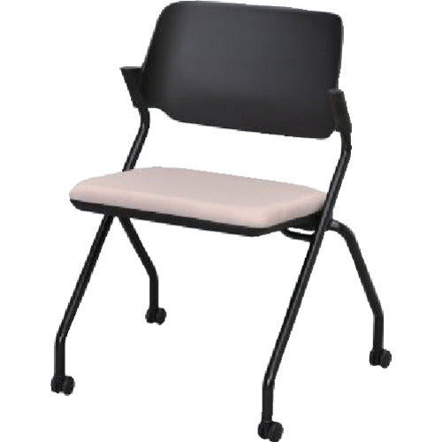 アールエフヤマカワ SYネスティングチェア ブラック 肘無し ファブリック ラテベージュ RFC-SYBFLB 1 脚