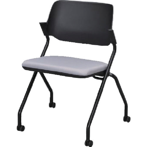 アールエフヤマカワ SYネスティングチェア ブラック 肘無し ファブリック ニュートラルグレー RFC-SYBFNG 1 脚