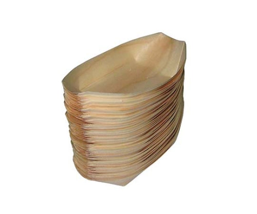 Wooden boat plate (50 pieces) 7 inches approx. 190 x 100 5582900 1 set (50 pieces)