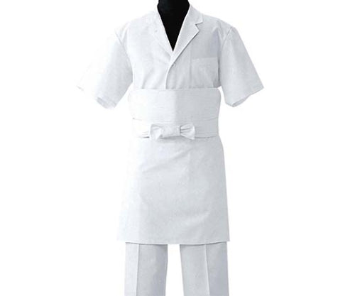 Sashiko Apron TT8601-0 White 3706710 1 piece