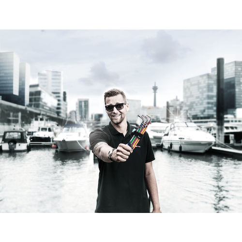 Wera 3950/9 ステンレス マルチカラーヘックスキーセット ホールディングファンクション(HF)付き 022699 1 S