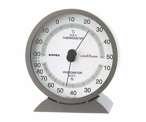 Super EX High Quality Thermometer and Hygrometer 132 x 121 x 50mm 260g (Blister) Metallic Gray EX-2717 1pc