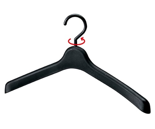 Plastic hanger, black, W40cm, 10 pieces, 61-784-90-1, 1 set (10 pieces)