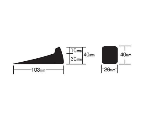 ドアストッパー 黒 26mm×40mm×103mm KDS-410 1個