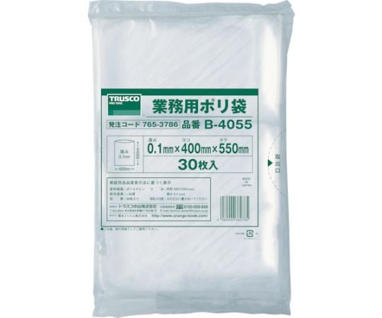 Thick plastic bag, length 550 x width 400 x thickness 0.1, transparent (30 pieces) B-4055 1 bag (30 pieces)