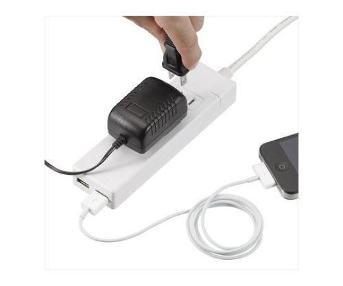 Multi-conversion strip for overseas use, 2 USB ports, HPM6AC2USB2WH, 1 unit