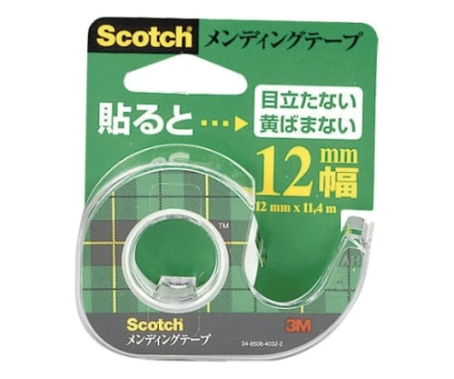 Scotch(R) Mending Tape with Dispenser, Width 12mm, CM-12, 1 Roll