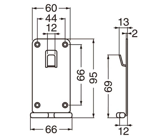 Stainless steel fire extinguisher hook B type 95mm hairline FEX1 1 piece