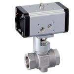 Fujikin Stainless Steel Air-Operated Automatic Ball Valve 3.92MPa AFMO-40R Double-Acting W AFMO-40R-14D-W 1 pc