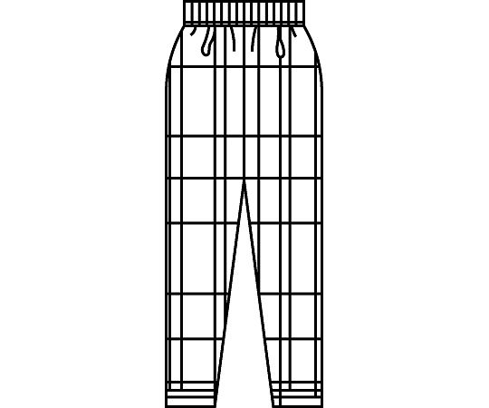 患者衣(スラックス・男女兼用) ブルー×ブラウン L 286-98 L 1枚