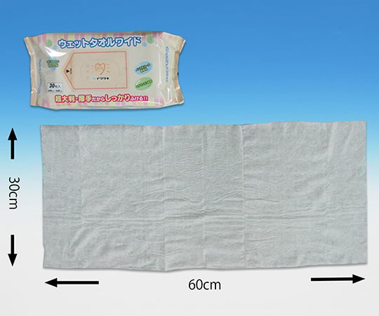 Wet towel wide 600 x 300 mm 30 sheets 007-70137 1 bag (30 sheets)