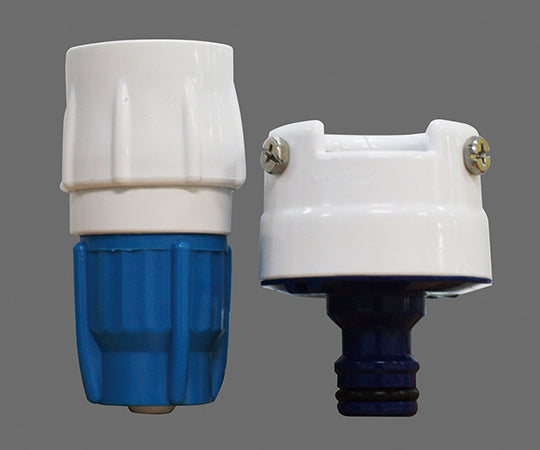 Rounded Faucet Cap + One-Touch Connector White/Blue -mm 912-KSR+ON 1pc