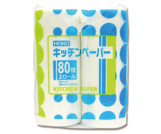 HEIKO Kitchen Paper Medium 80 sheets x 2 rolls 004711000 1 pack (2 rolls)