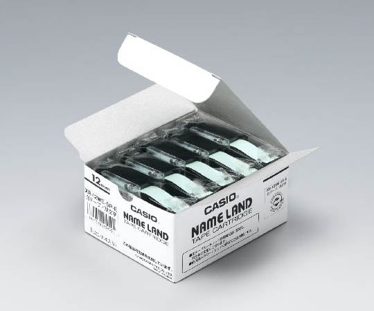 카시오 네임랜드 테이프 12 mm폭(백지/흑문자) 5개 세트 XR-12WE-5P-E 1개