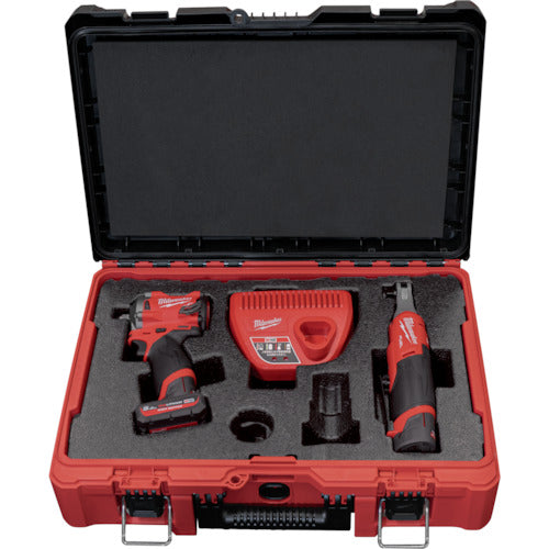 Milwaukee M12 FUEL Power Pack (Impact Wrench, 3/8 inch High Speed Ratchet Wrench) M12 FPP2H-5252P JP 1 S