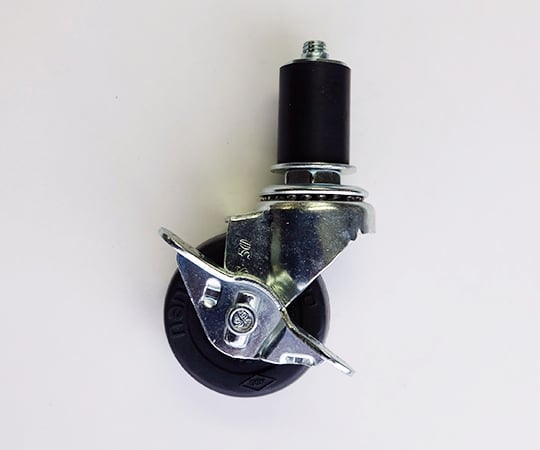 キャスター ゴム止め式 23mm用 黒 φ50mmストッパー付 GR50RM22S1 1個