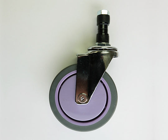 Caster with rubber stopper for 23mm, purple, φ100mm, no stopper, 100UKP22, 1 piece