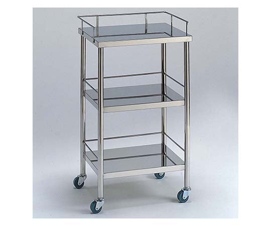 ステンレスワゴン 機械卓子S (3方枠付) 3段 ステンレスワゴンMA-3B-S 1個