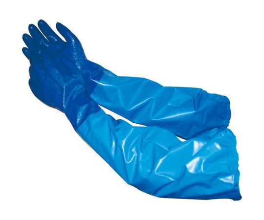 NO660 니트릴 모델 블루 팔 커버 부착 장갑 LL NO660BBLL 1쌍