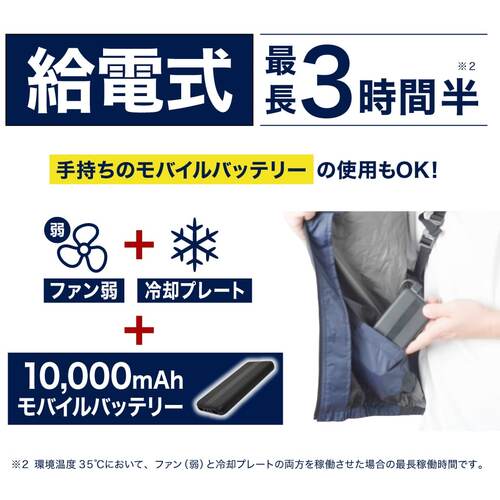 サンコー 【今季完売】圧倒的に冷える 冷蔵服3 ネイビー 5L TKCV245NV 1 着