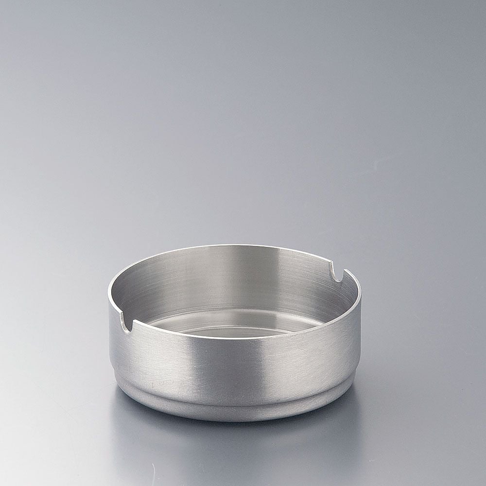 Flat Stainless Steel Stacking Round Ashtray with Rest 1pc