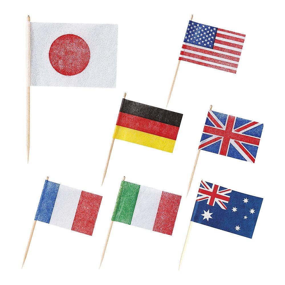 Lunch Flags International Flags (200 pieces) 1 case (200 pieces)