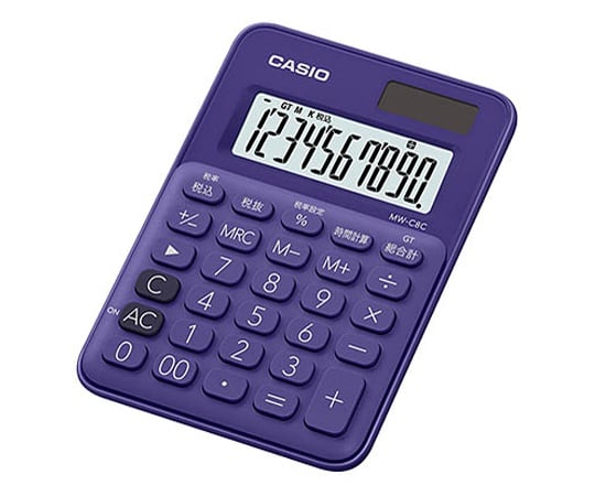 ミニジャスト型カラフル電卓(10桁) (パープル) MW-C8C-PL-N 1個