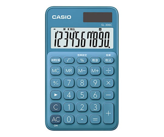 手帳型カラフル電卓(10桁) (レイクブルー) SL-300C-BU-N 1個