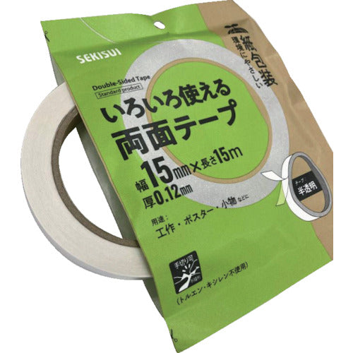 Sekisui Multi-purpose Double-Sided Tape 15mm x 15m J5MPWT1 1 Roll