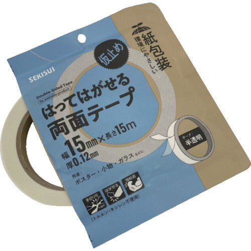 Sekisui Removable Double-Sided Tape 15mm x 15m J5MPWT2 1 Roll