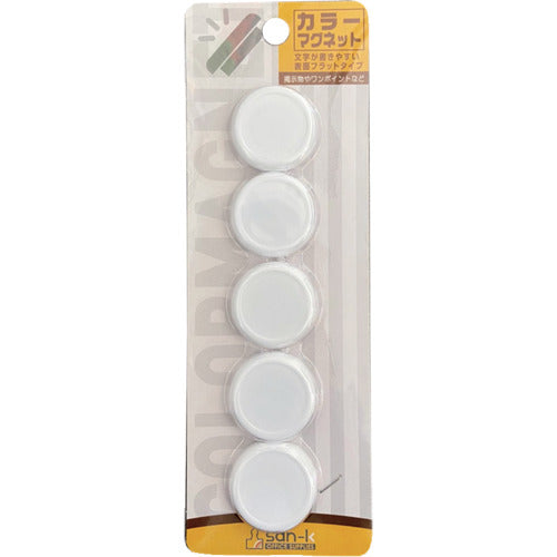 Sankei Color Magnet 30φ White 5 pieces CMRS-30-WH 1 PK
