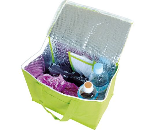 Non-woven fabric cooler bag, green, capacity 9.7L, storage capacity 8 x 500mL PET bottles, HHB-GN, 1 piece