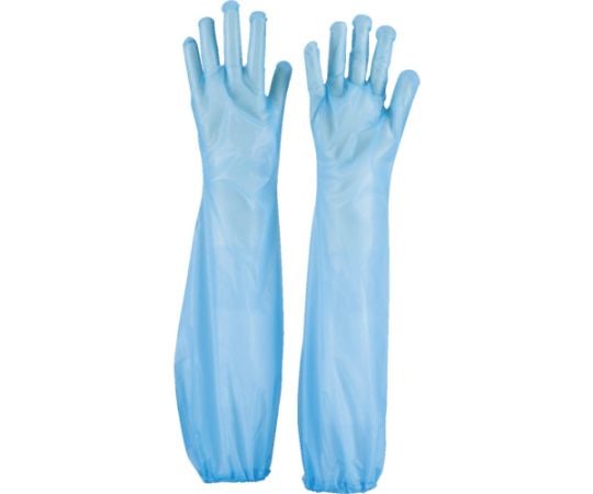 Disposable polyethylene long gloves, blue (30 pieces) TPL-60-B 1 box (30 pieces)