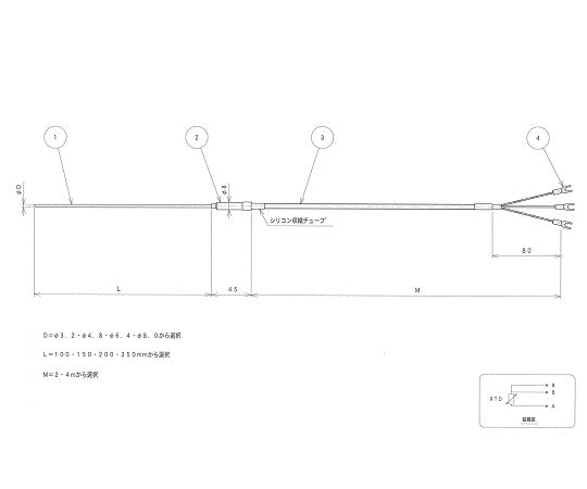 Lead-type sheathed platinum resistance thermometer RN1-3.2-35-4M 1 piece