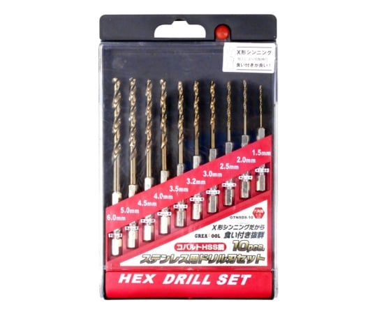 코발트 HSS 강철 스테인레스 스틸 드릴 블레이드 세트 10 개 세트 GTNSDS-10 1 세트