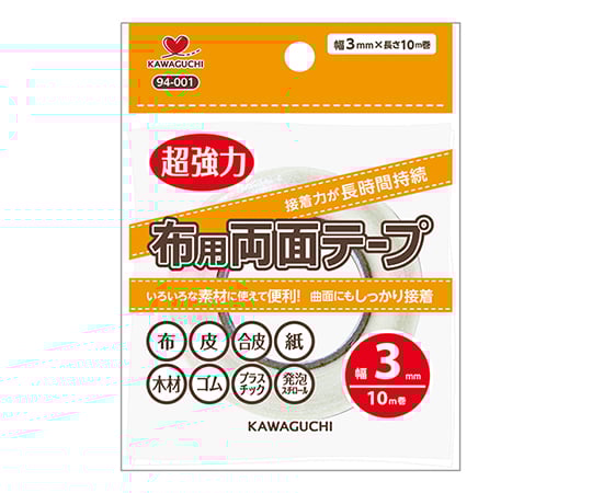 Double-sided fabric tape, width 3mm, 94-001, 1 piece