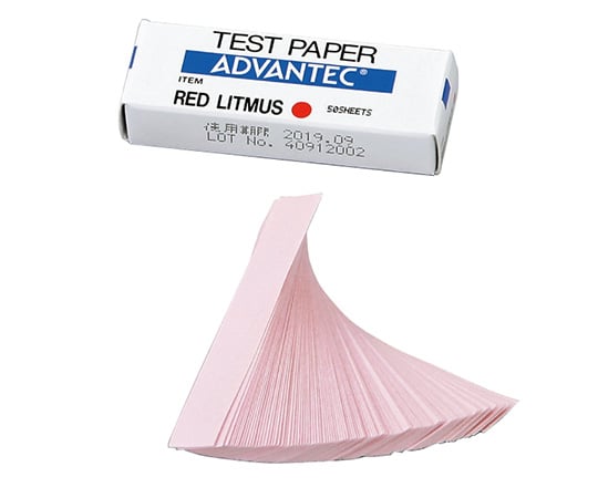 リトマス試験紙 紙箱入り 赤 07020040 1箱(100枚×10個入)