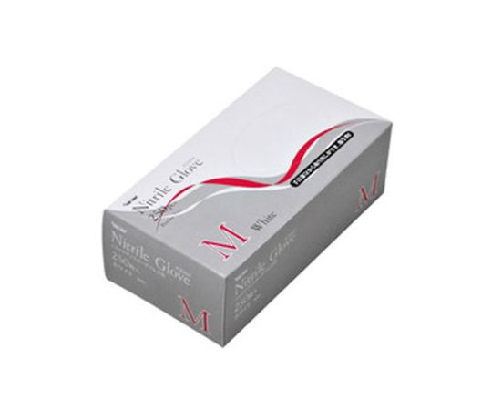 Nitrile disposable gloves, powder-free, white, medium, 250 pieces, 004779017, 1 box (250 pieces)