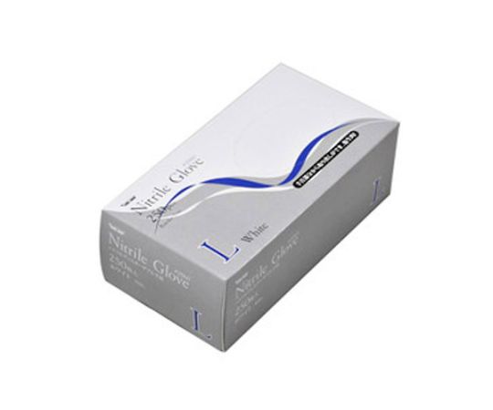 니트릴 일회용 장갑 가루 없음 화이트 L 250장 004779018 1상자(250장입)