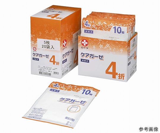 ケアガーゼ 4折 5枚×20袋入 滅菌済 10163 1箱(5枚×20袋入)